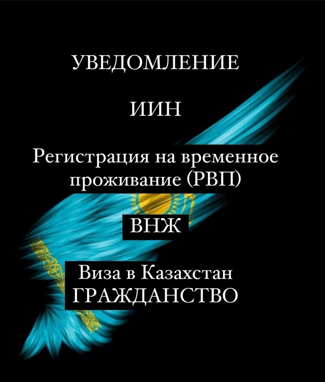 Уведомление для иностранных граждан. ИИН. РВП. ВНЖ.