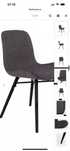 Scaun dining gri inchis din textil Lester The Home Collection
