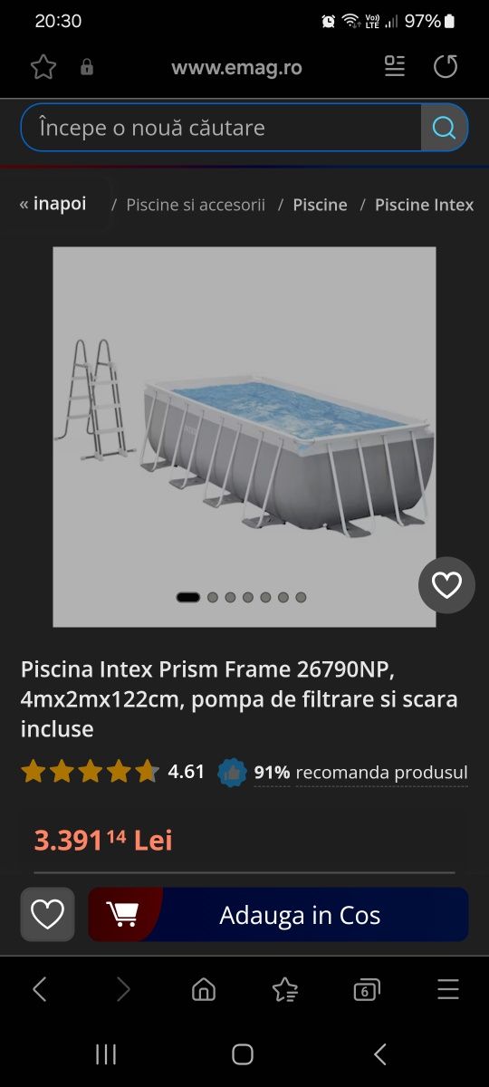 Piscina Intex 4x2x1,22 cm + accesorii