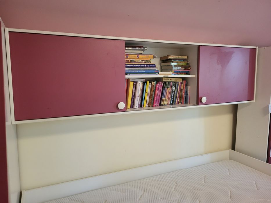 Set mobilier pal roz + pat (saltea inclusa))