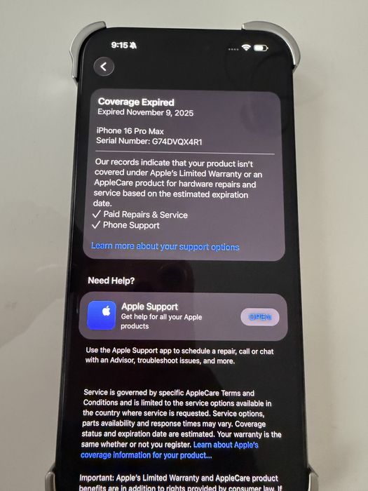 Iphone 16 pro max 256 GB Black Titanium