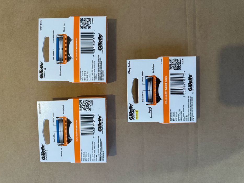 Set 12 lame/rezerve Gillette Fusion 5 portocaliu noi sigilate cutie