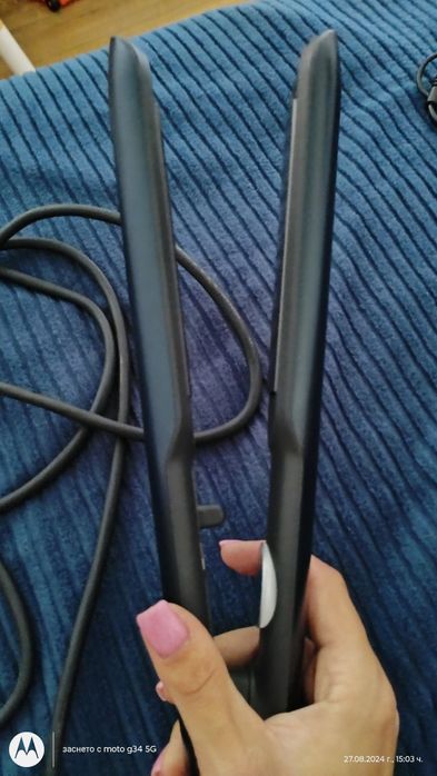 Преса за коса Philips - BHS510/00, 230°C, арганово покриите, черна