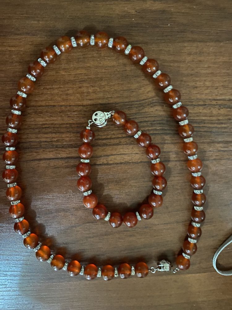 Ожерелье и браслет из сердолика