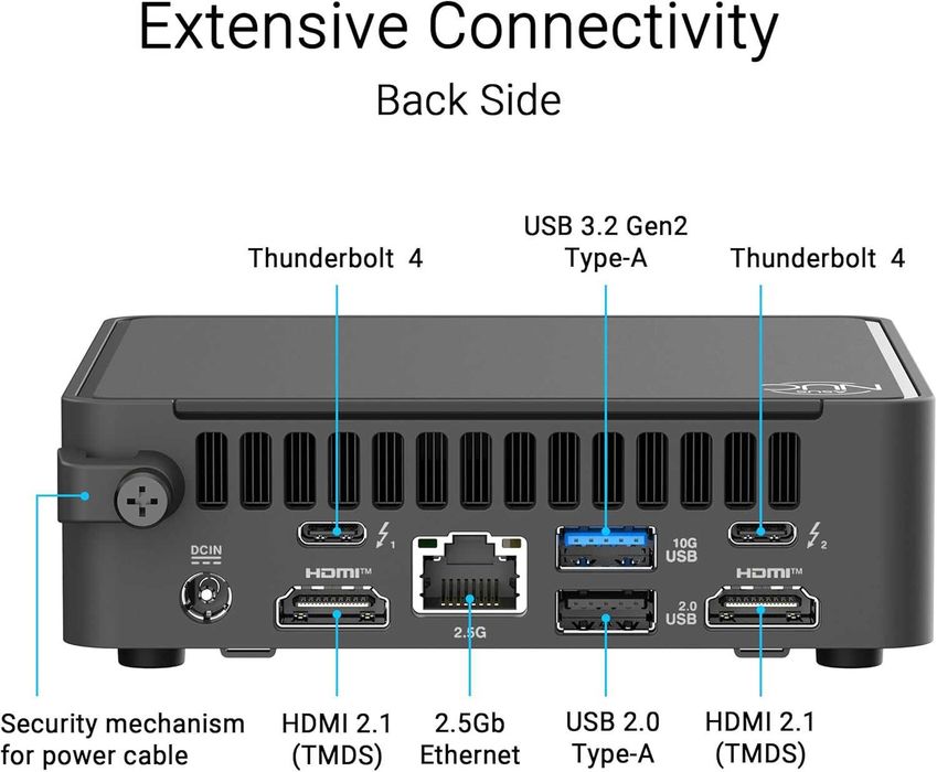 Мини Пк Mini Pc Asus Nuc 15 Pro  Core 3 100U 16Gb DDR5 500Gb SSD