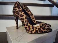 Pantofi piele Cavallino, model leopard
