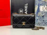 Chanel Wallet on Chain Negru Auriu