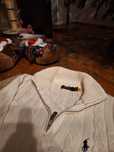 PULOVER Ralph Lauren Alb Fermoar guler