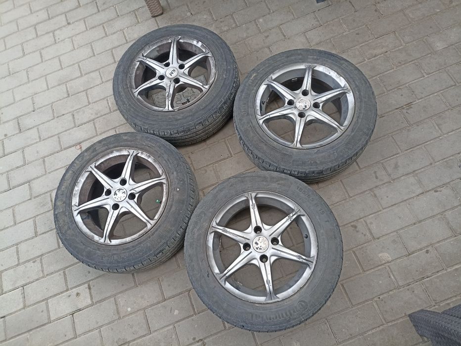 Jante aliaj 4*108 Peugeot anvelope continental 185/65/15
