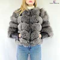 Дамско късо палто от естествен косъм 3в1