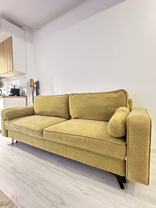 Canapea extensibila 3 persoane galbena