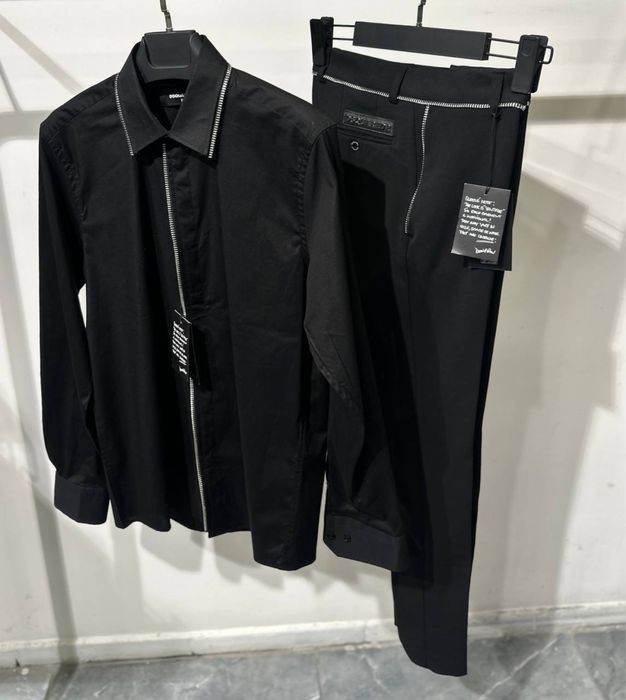 Camasa si pantaloni Dsquared 2 Calitate Premium Alb si Negru