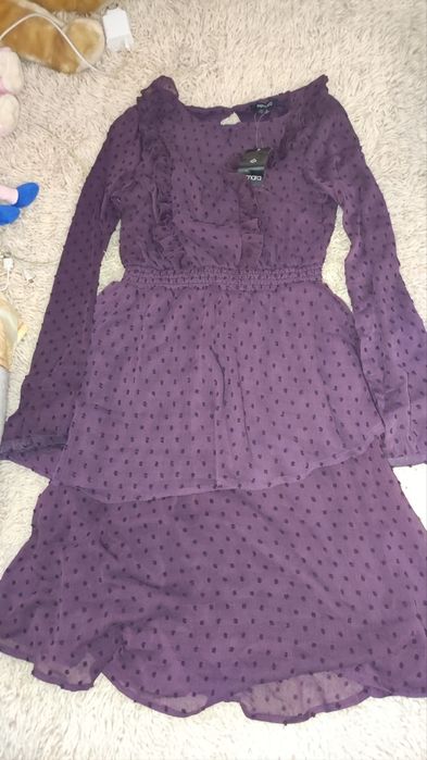 Лилава пролетно-лятна рокля