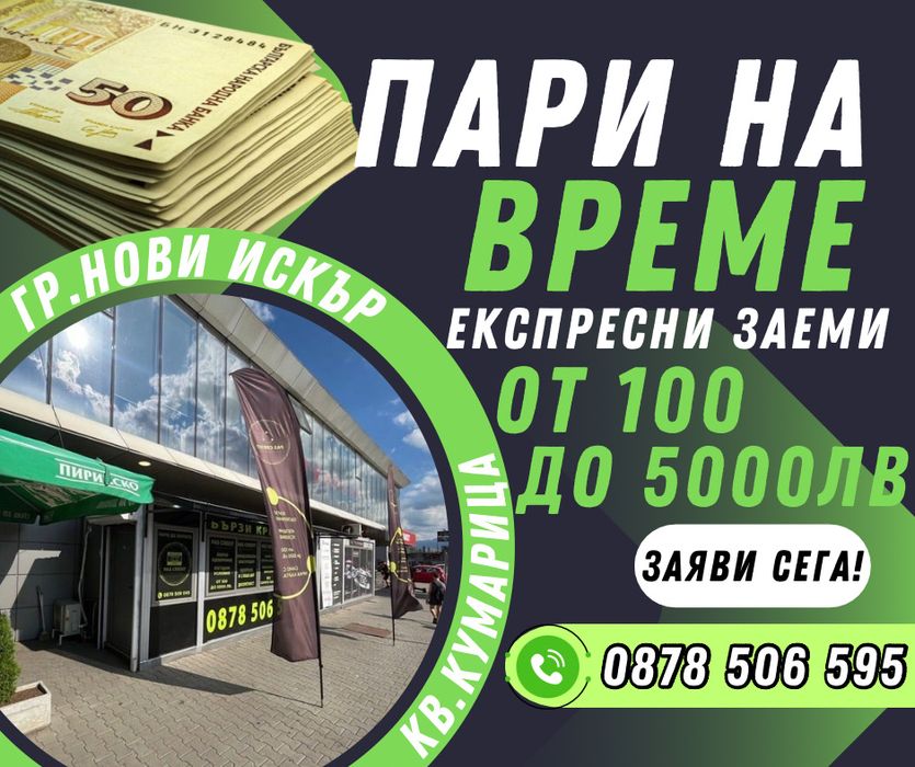 PasCredit Нови Искър - Експресни заеми от 100 до 5000лв. Бързо и лесно