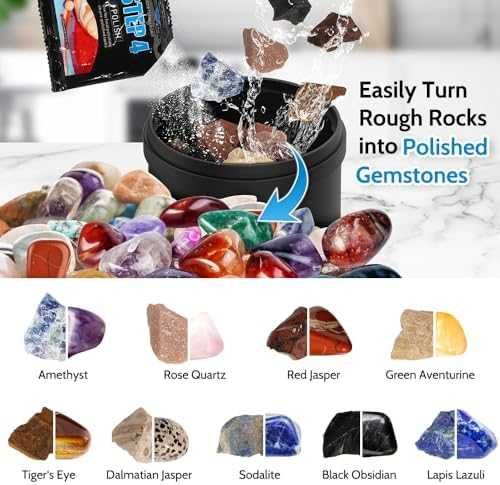 Нова Машина за полиране на камъни 1 кг, 9 скорости, комплект с камъни