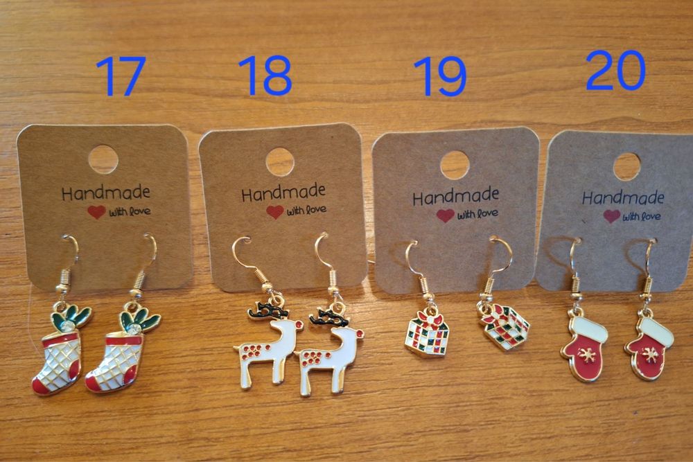 Ръчно изработени, коледни обеци