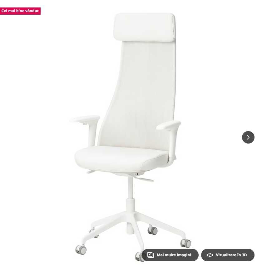 Scaun birou IKEA JÄRVFJÄLLET alb