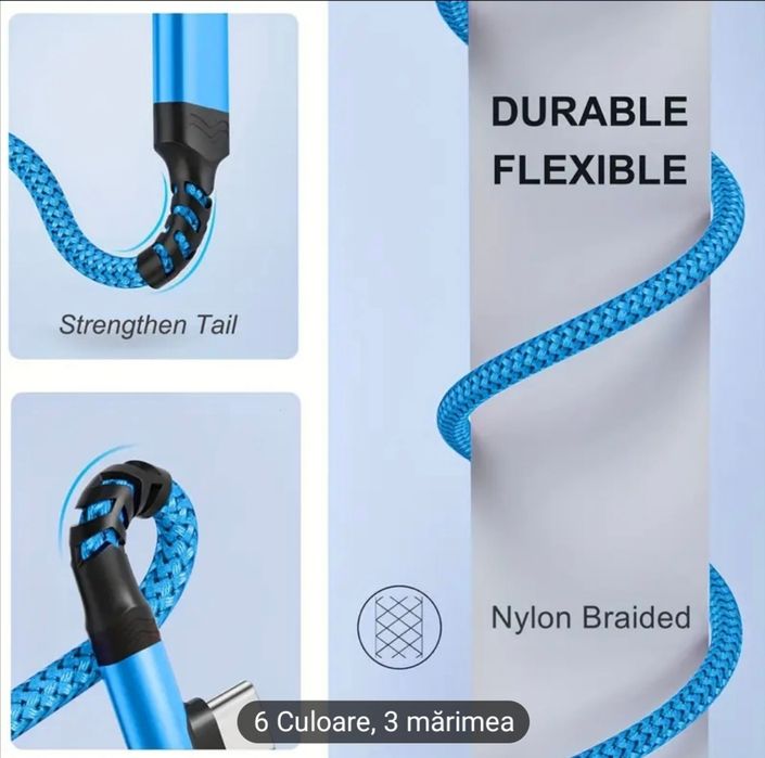 Încărcător  USB-A la Lightning 90 Grade, pentru iPhone 14 13 12 11 Pro