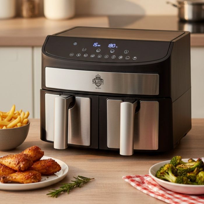 Двоен Air Fryer Queen KK-A02 - 7L, 2400W за здравословно и бързо готве