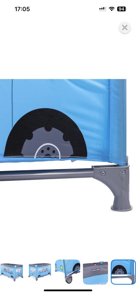 Кровать-манеж Babyton Blue bus G120