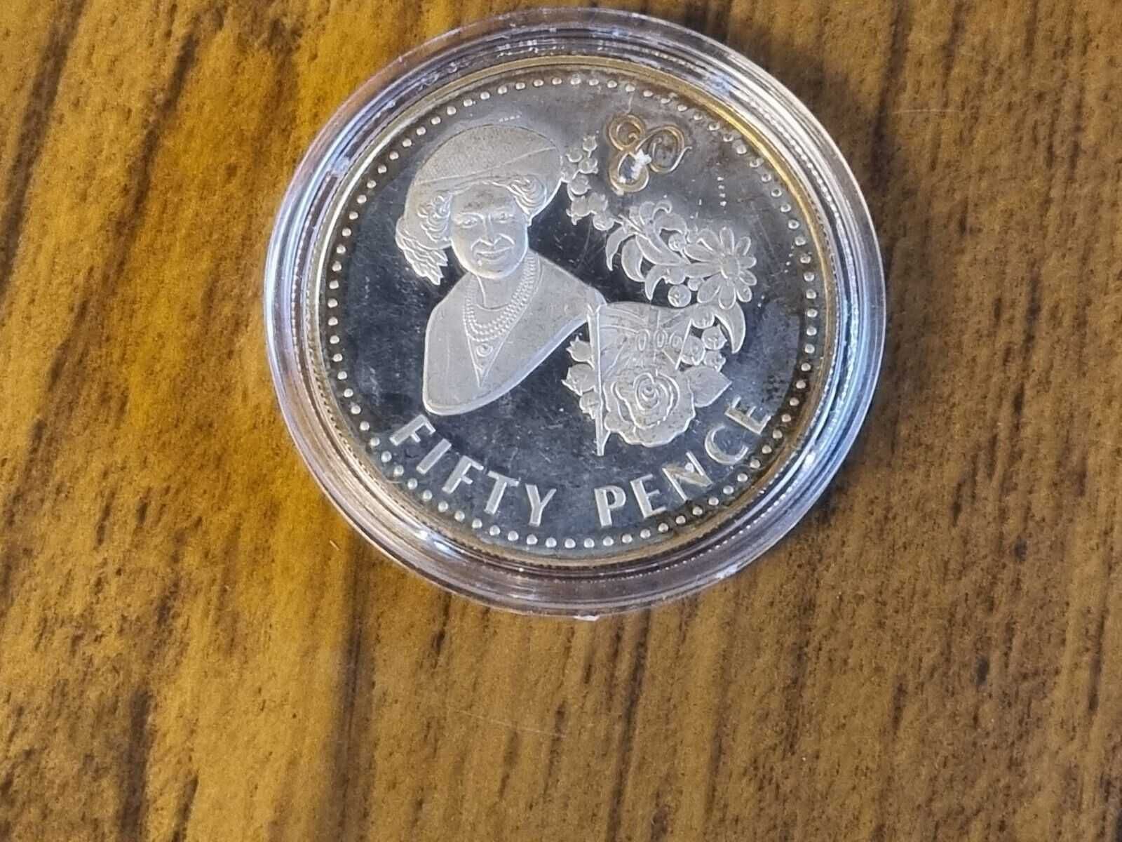 Moneda mare, argint .925 aniversara  2006 Falkland Islands 50p, 28.3g