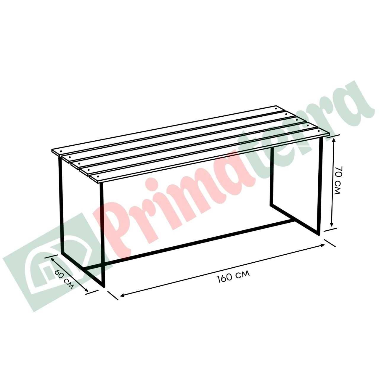 Маса Primaterra 160х60 см  и Пейка Primaterra 150х42 см