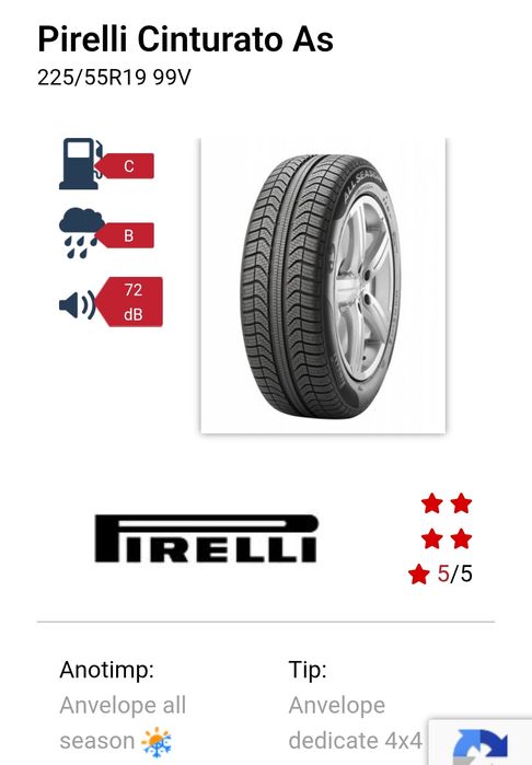 Anvelope Pirelli Cinturato AS 225/55R19