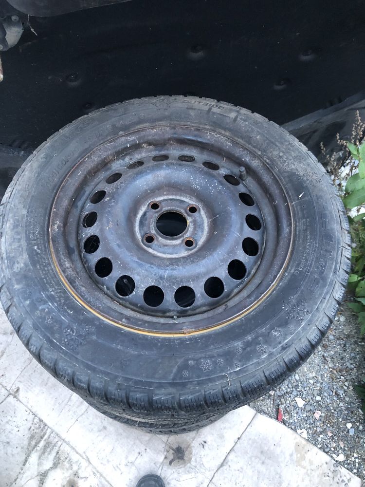 Jante / roti tabla Opel 4x100 anvelope iarna dot 2018 195/65R15