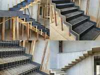 Строительство лестниц из металла, лестницы из бетона. Обшивка лестниц