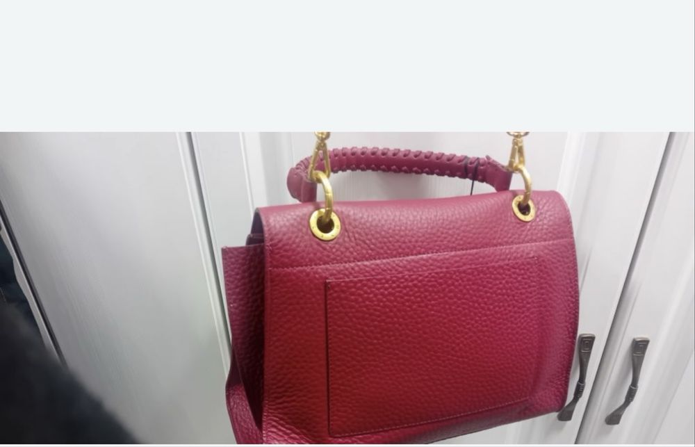 Vand geanta piele musette bordo