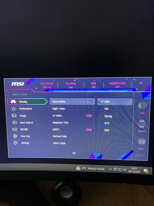 Monitor MSI MAG 274CXF 280Hz