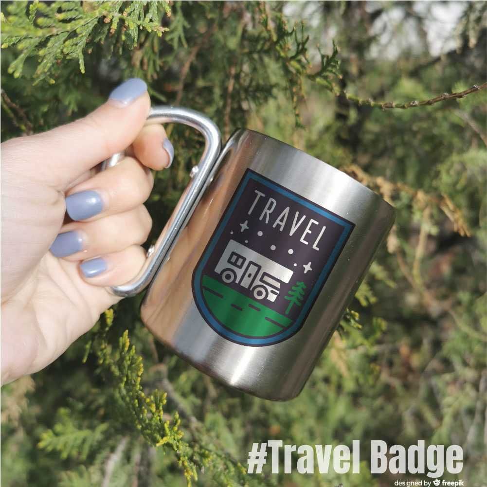 Cana Inox Cadou Personalizata Drumetie Copii – Travel Badge