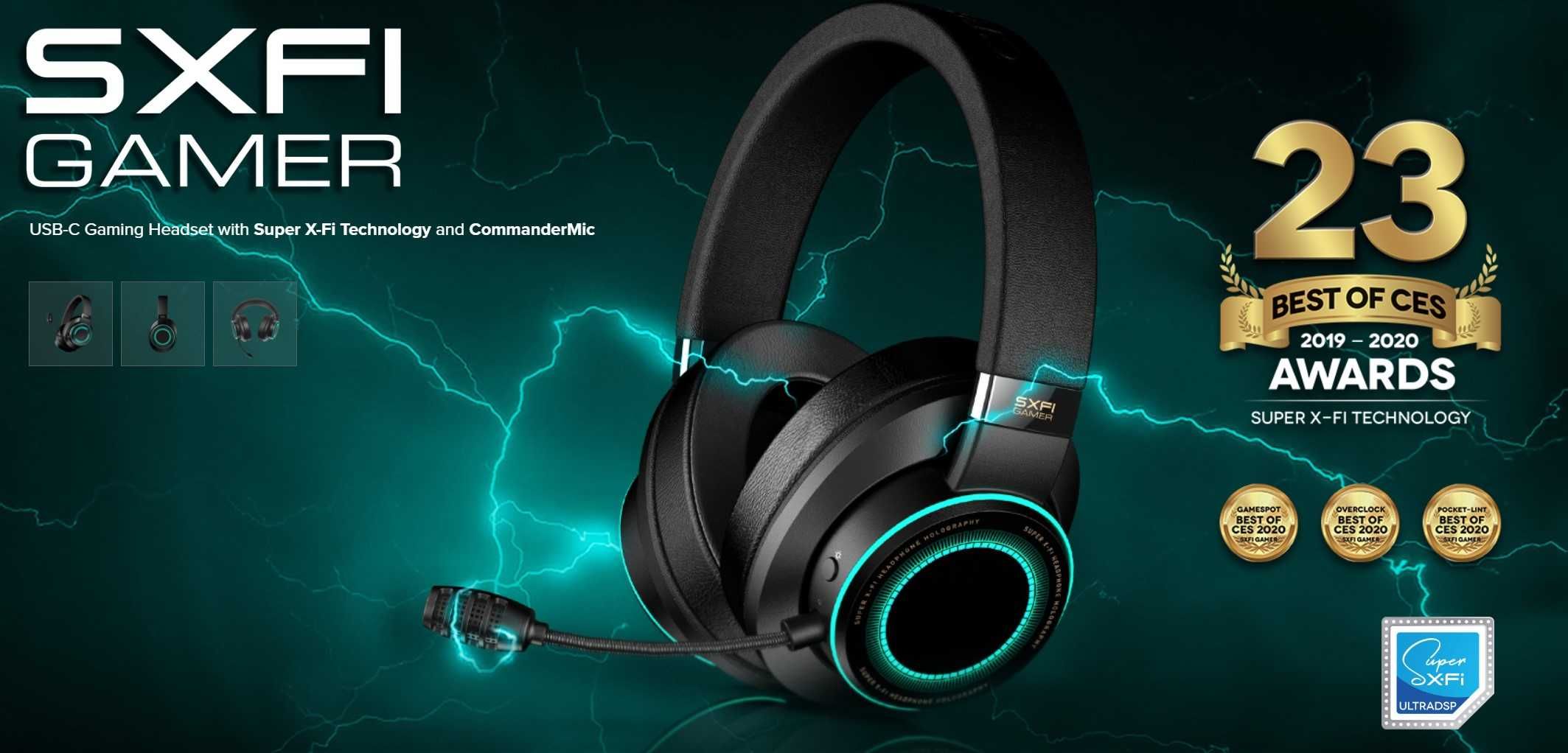 Bluetooth, жични Слушалки Gaming Creative SXFI Gamer