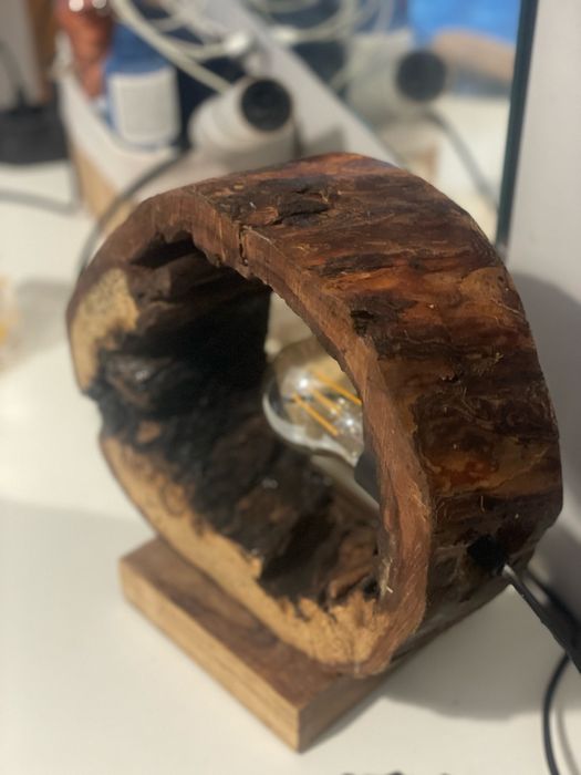 Handmade wooden lamp