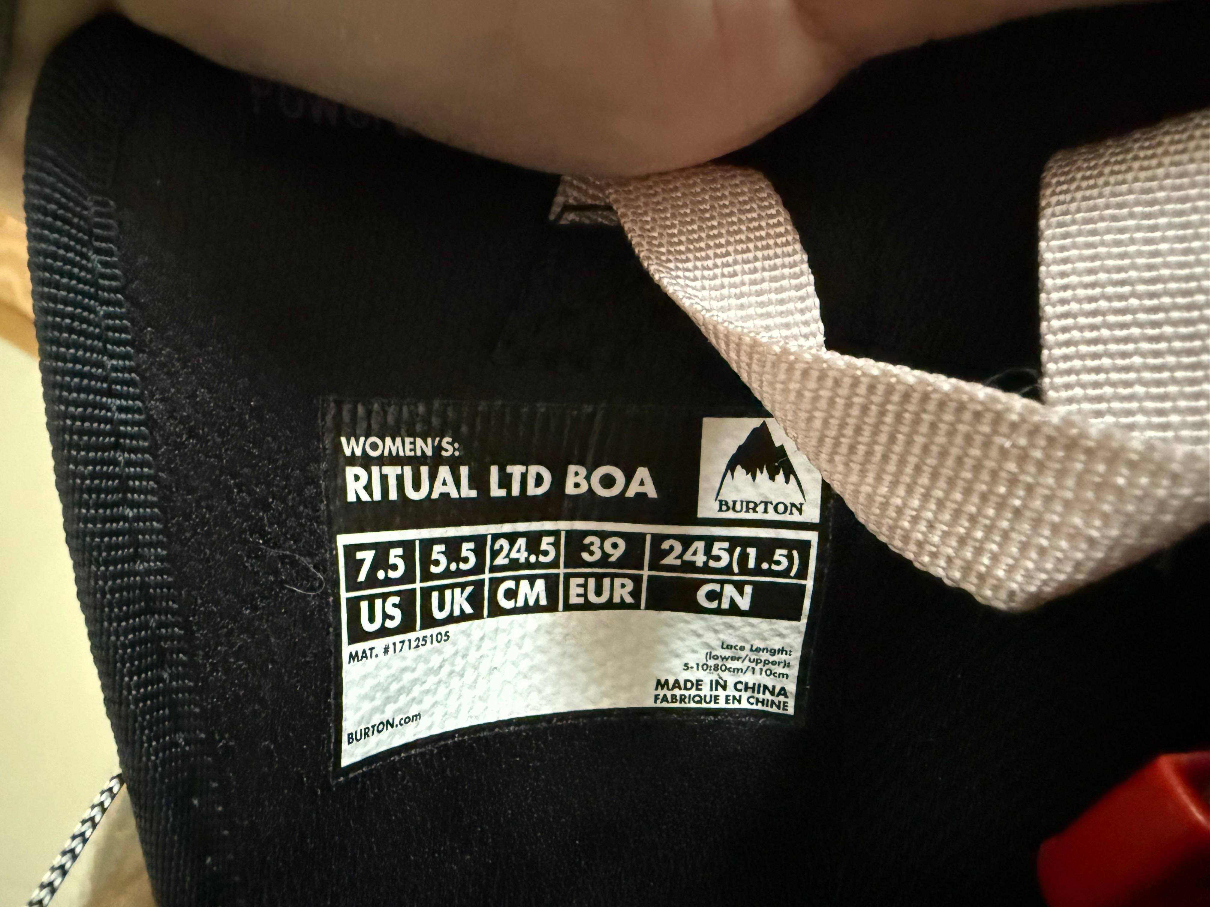 Boots Snowboard Burton Ritual (Femei) - Dublu BOA, 39 EUR (7.5 US)