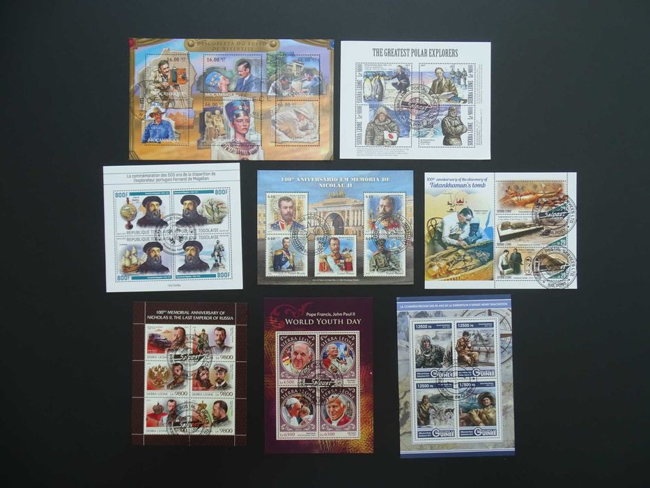 50 colite stampilate , timbre tematice Personaliatati (Lot 3093)