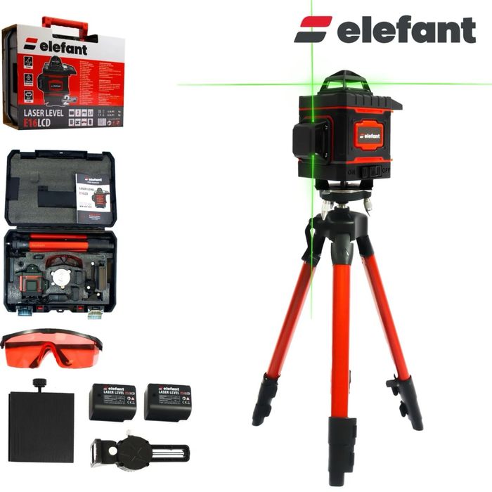 Лазерен нивелир ELEFANT E16-LCD, 40m