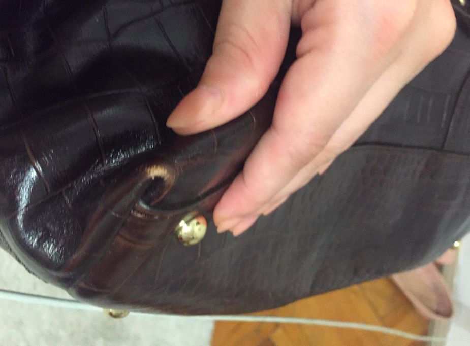 Geanta piele naturala DKNY gen Michael Kors - maro - noua - 499 RON