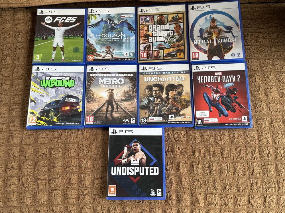 Диски игры PlayStation 5 игры пс 5,FC25,Horizon,GTA,MK1,NFS,UNDISPUTED