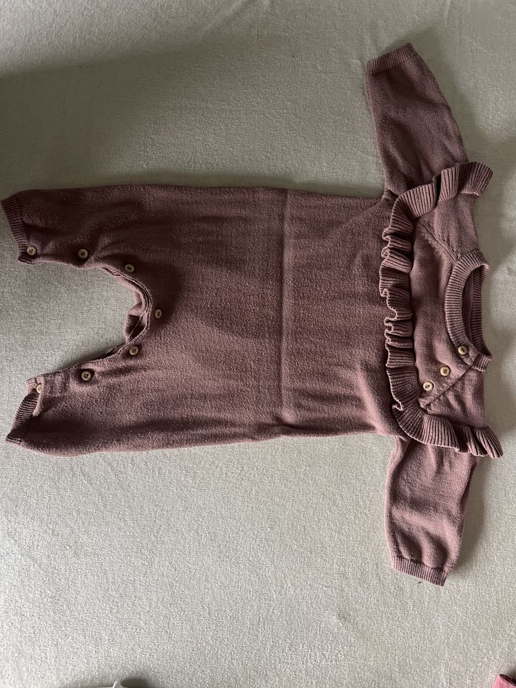 Salopeta tricotata bebe, marimea 56
