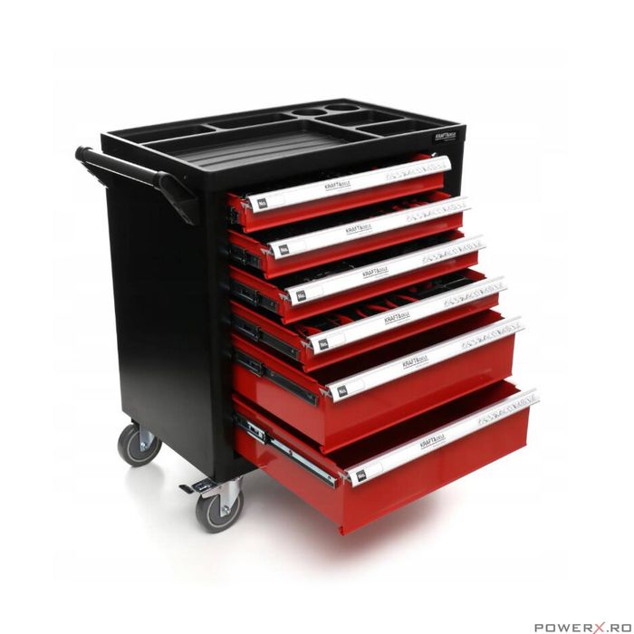 Dulap scule complet echipat, 6 sertare, 262 piese, Kraft