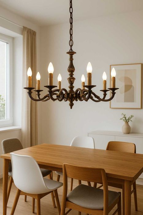 Месингов полилей с 8 рамена в класически стил