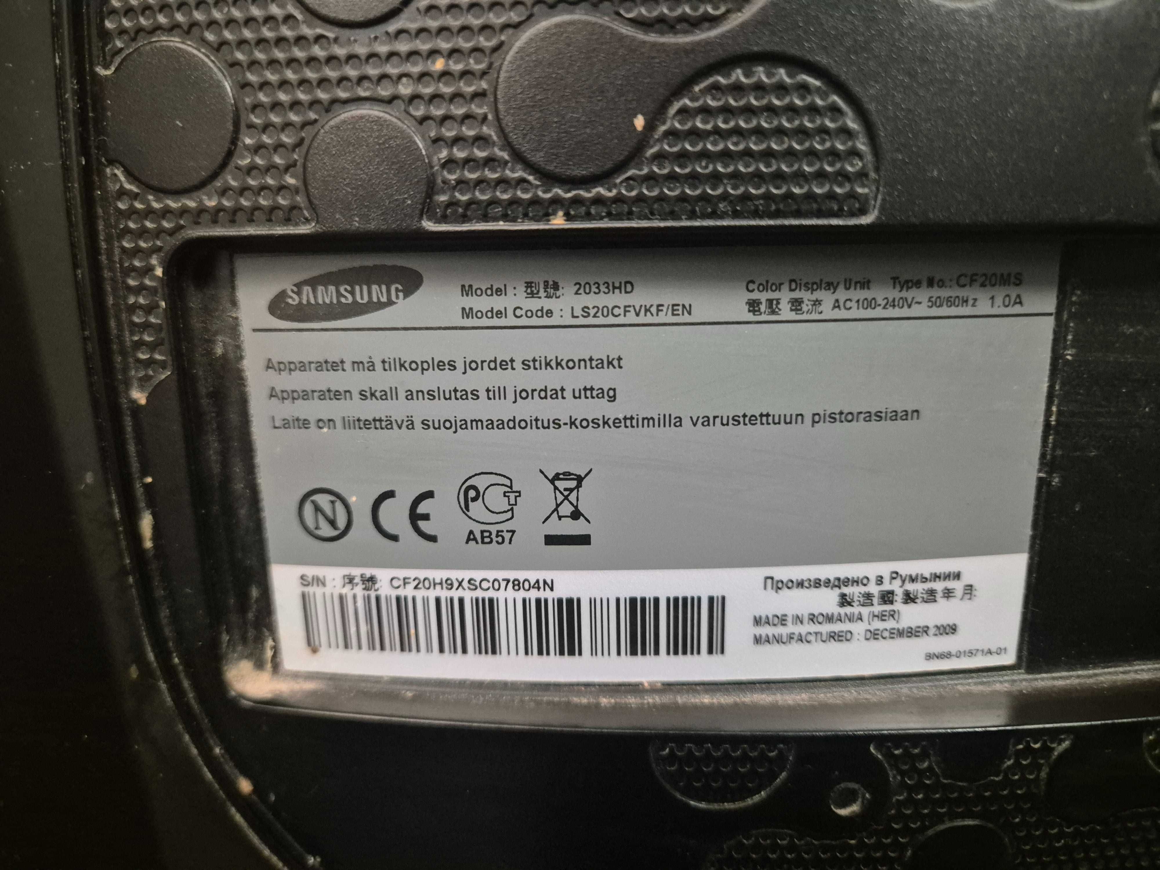 Tv/Monitor Samsung 2033HD 20"