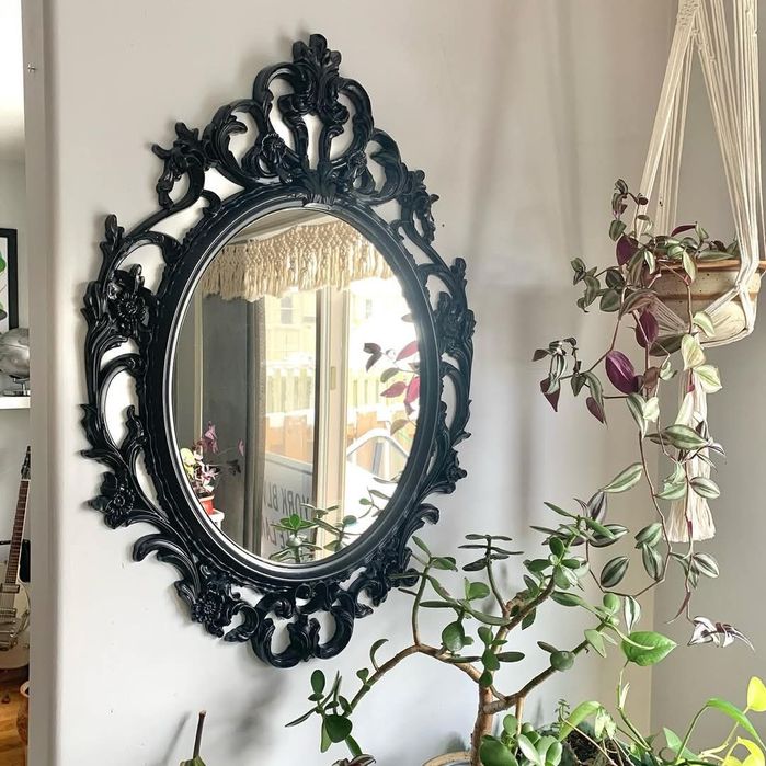 Огледало бароков стил икеа ikea ung drill черно baroque баня антре