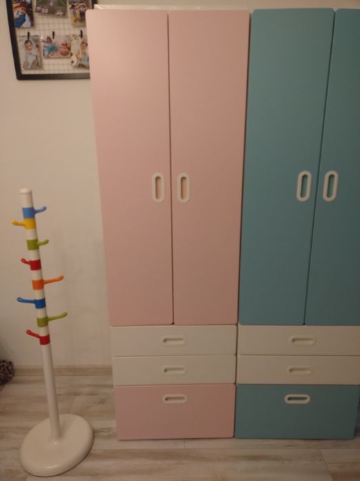 Dulap haine copii (alb/roz și alb/albastru)