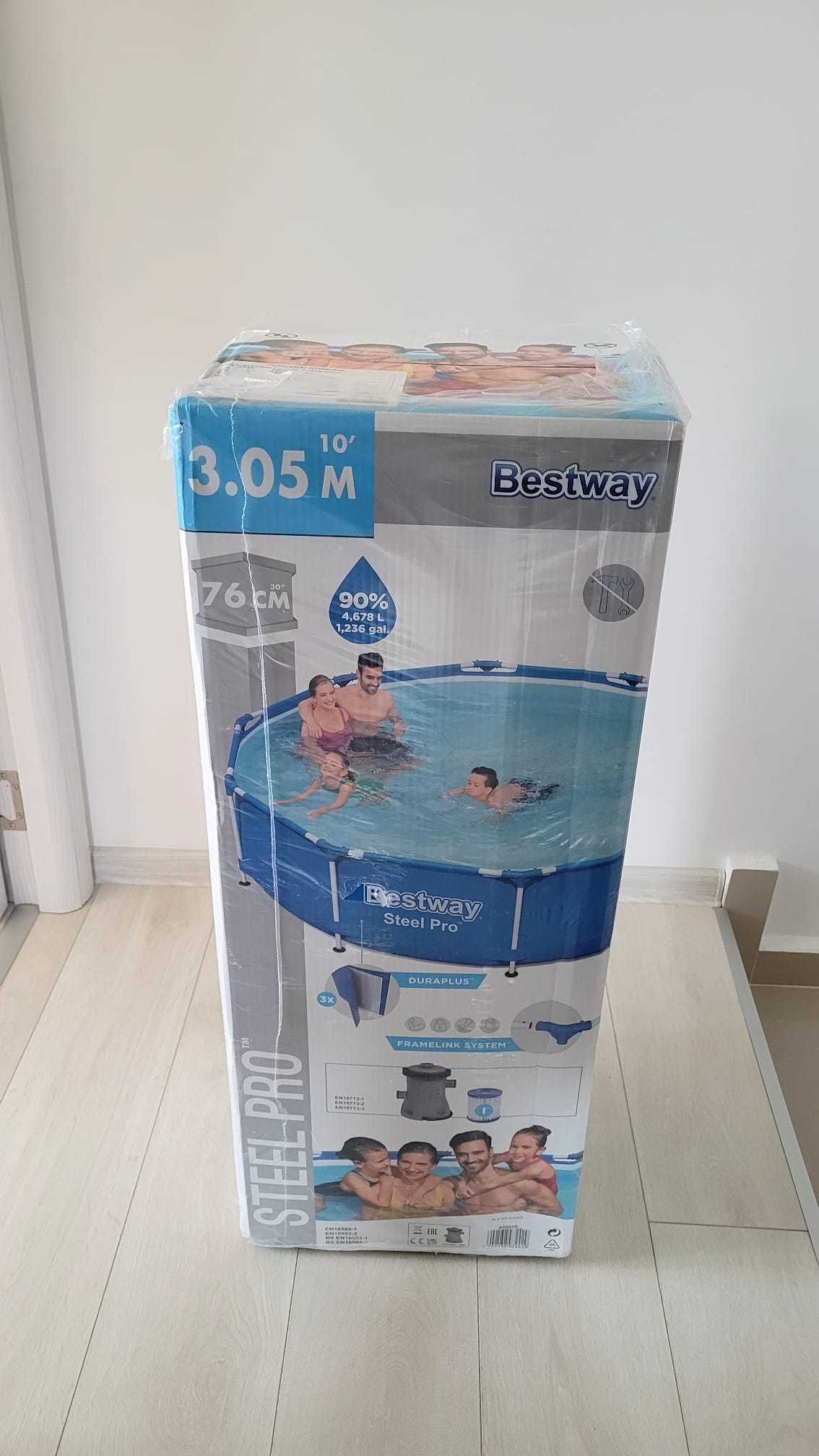 Piscina Bestway Steel Pro cu pompa filtrare apa inclusa, SIGILATA