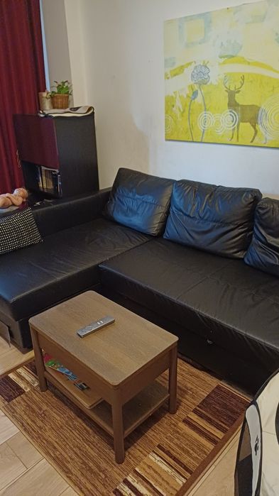 Coltar Friheten Ikea cu spatiu de depozitare, piele ecologica