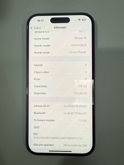 Iphone 16 pink 128 gb