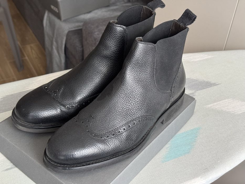 Мъжки черни боти Massimo Dutti 42номер от естествена кожа