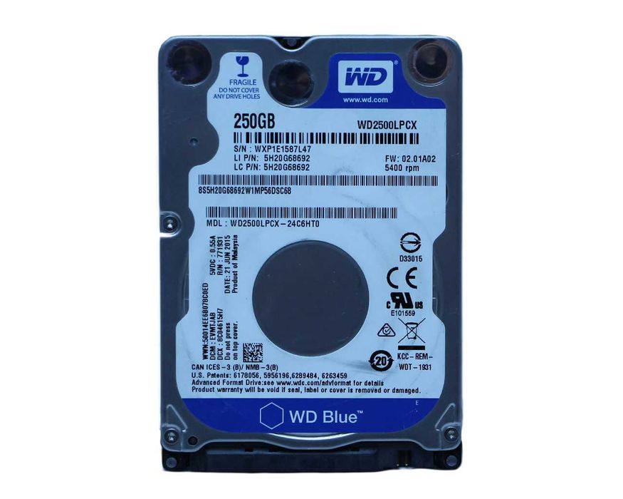 Жесткий диск HDD 250 Gb SATA 2.5 - slim 7mm Western Digital
